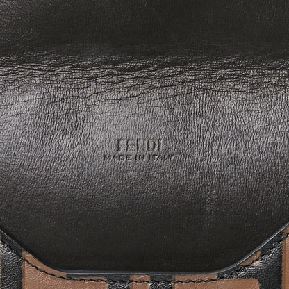Fendi Vitello Soft F is Fendi Bi-Color FF 1974 Embossed Envelope Pouch Maya Black 6 of 13