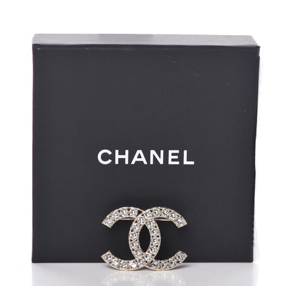 Chanel Crystal CC Brooch Gold 5 of 5