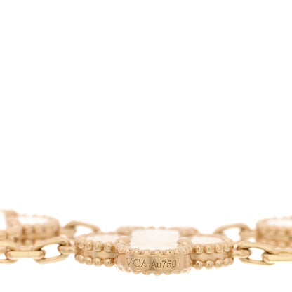 Van Cleef & Arpels 18K Yellow Gold Mother of Pearl 5 Motifs Vintage Alhambra Bracelet 3 of 5