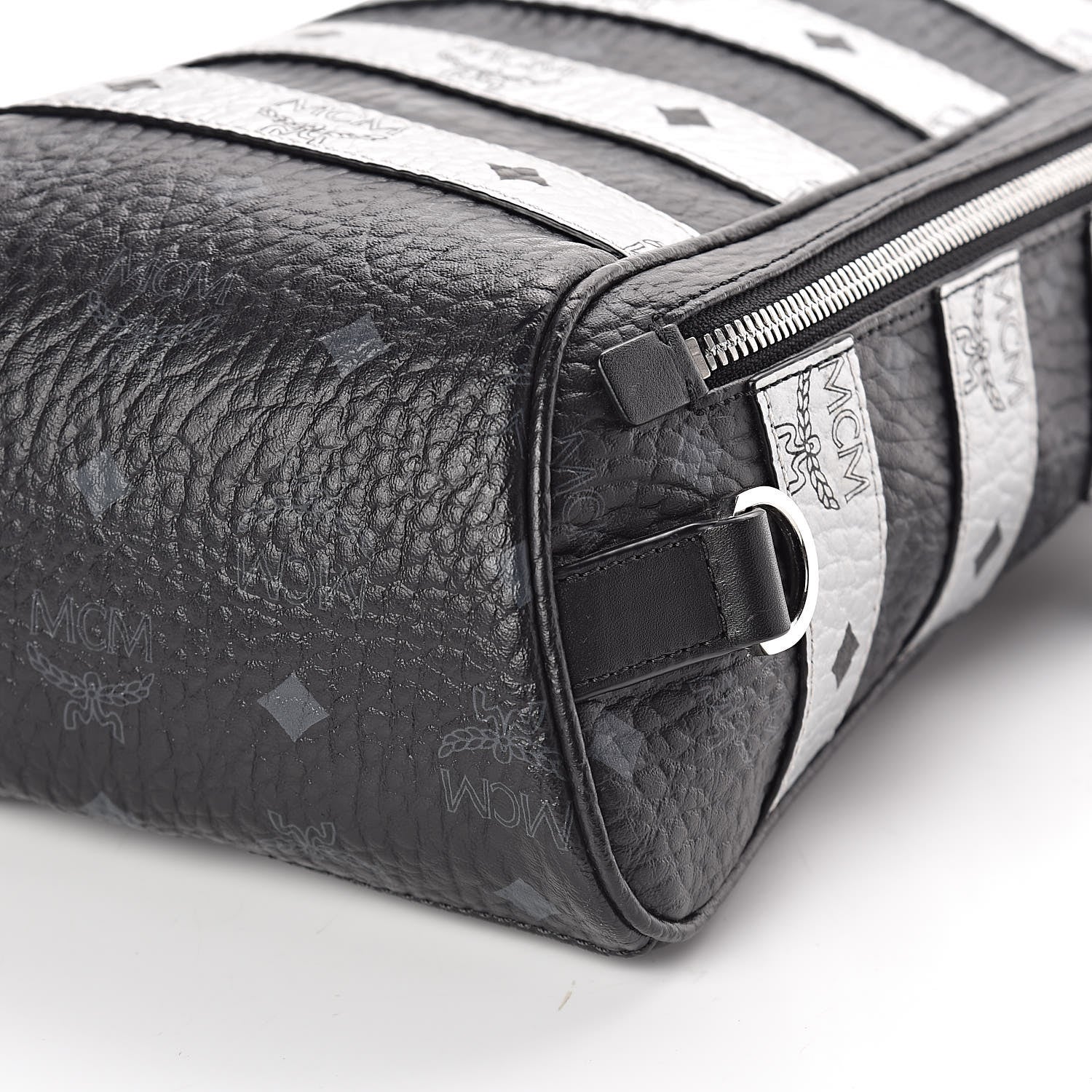 MCM Visetos Spot Medium Sling Bag Black Silver 8 of 9