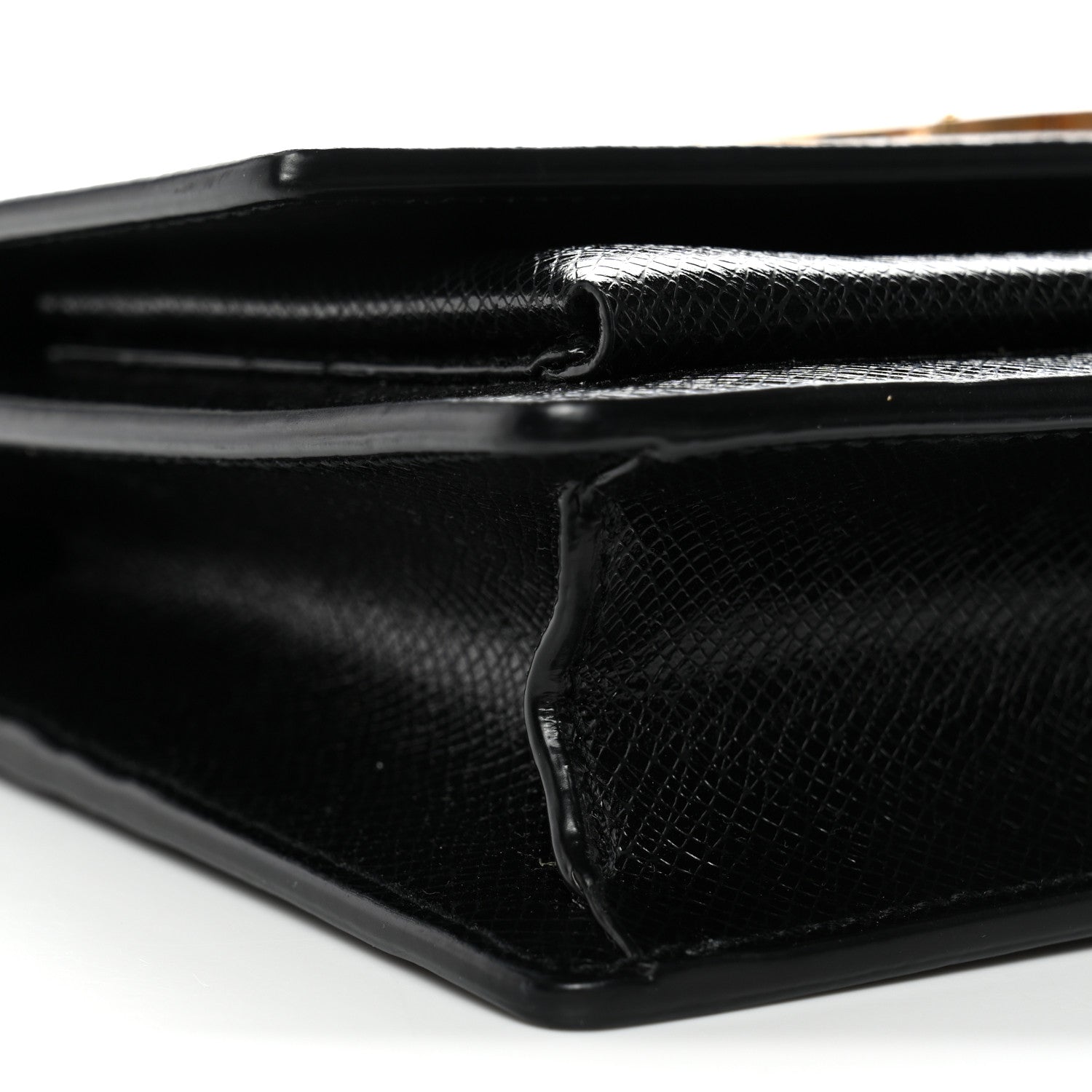 Saint Laurent Coated Bark Calfskin Sunset Chain Wallet Black 9 of 13