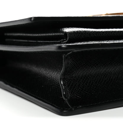 Saint Laurent Coated Bark Calfskin Sunset Chain Wallet Black 9 of 13