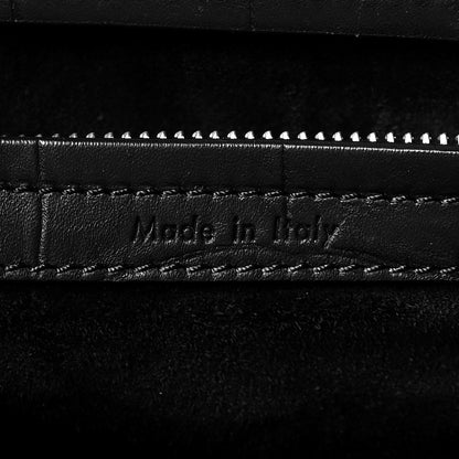 Celine Calfskin Crocodile Embossed Medium Phantom Luggage Black 7 of 11