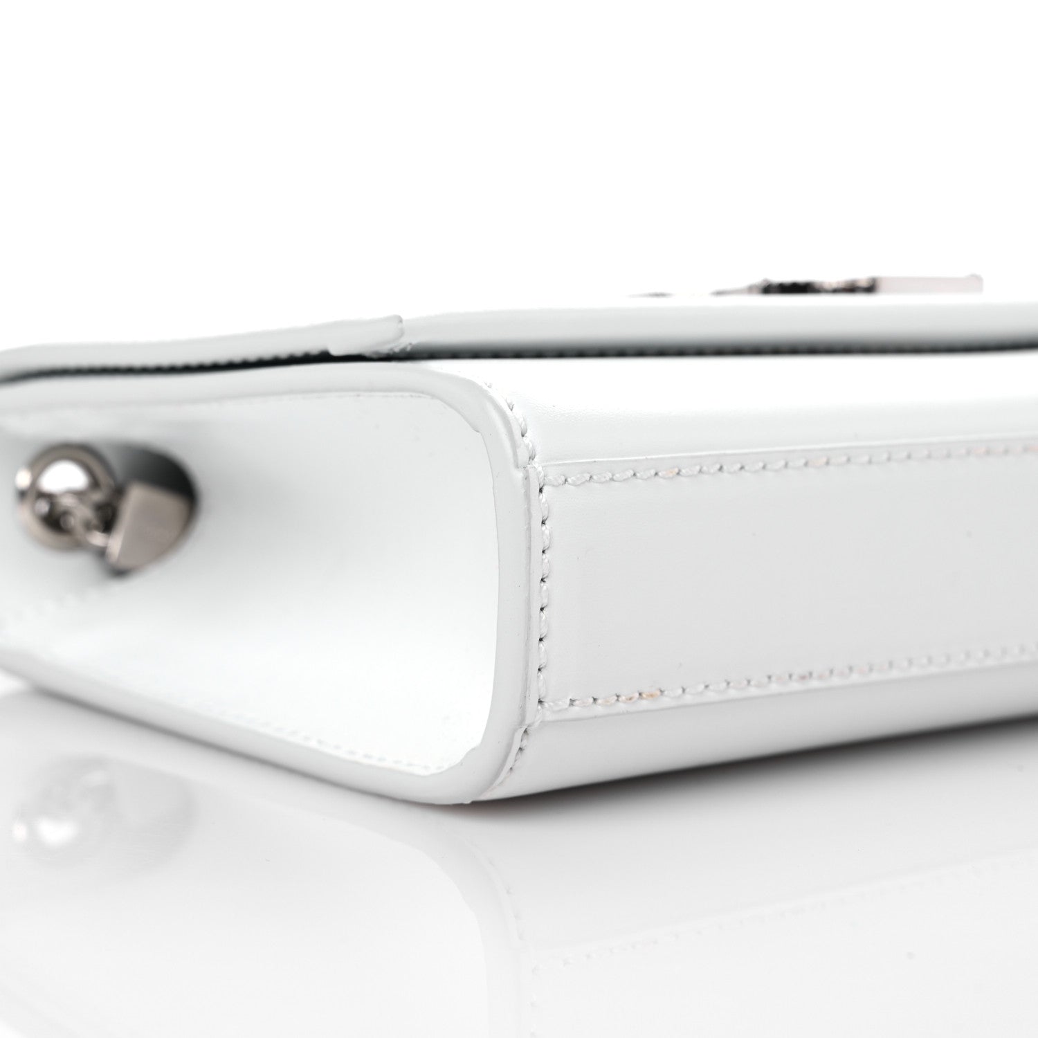Saint Laurent Smooth Calfskin Small Monogram Kate Satchel Optical White 8 of 11
