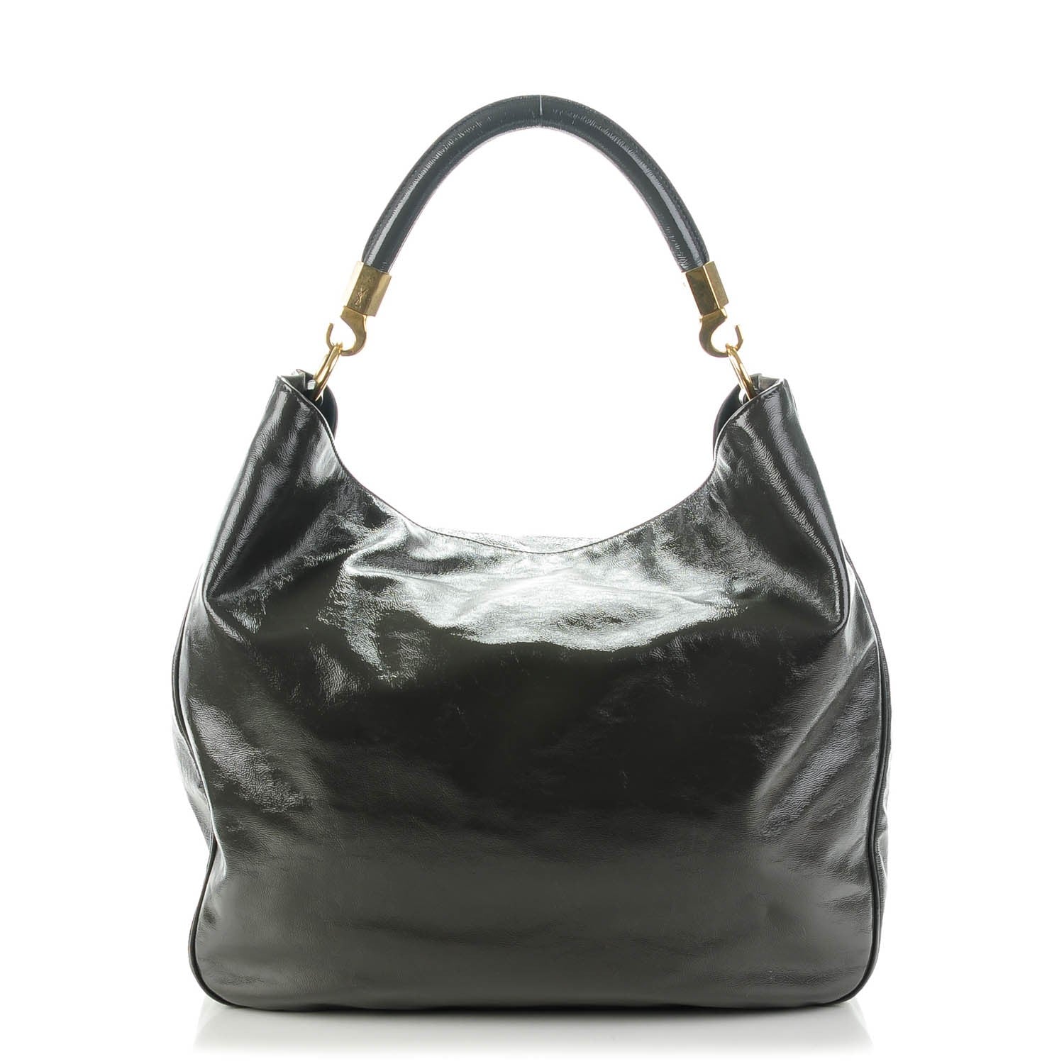 Saint Laurent Textured Patent Large Roady Hobo Grey 1 of 7