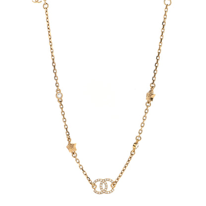 Chanel Metal Crystal CC Star Necklace Gold 1 of 7