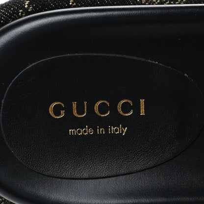 Gucci Jacquard Black Denim GG Monogram Angelina Platform 55mm Slide Sandals 35.5 Black Ivory 7 of 9