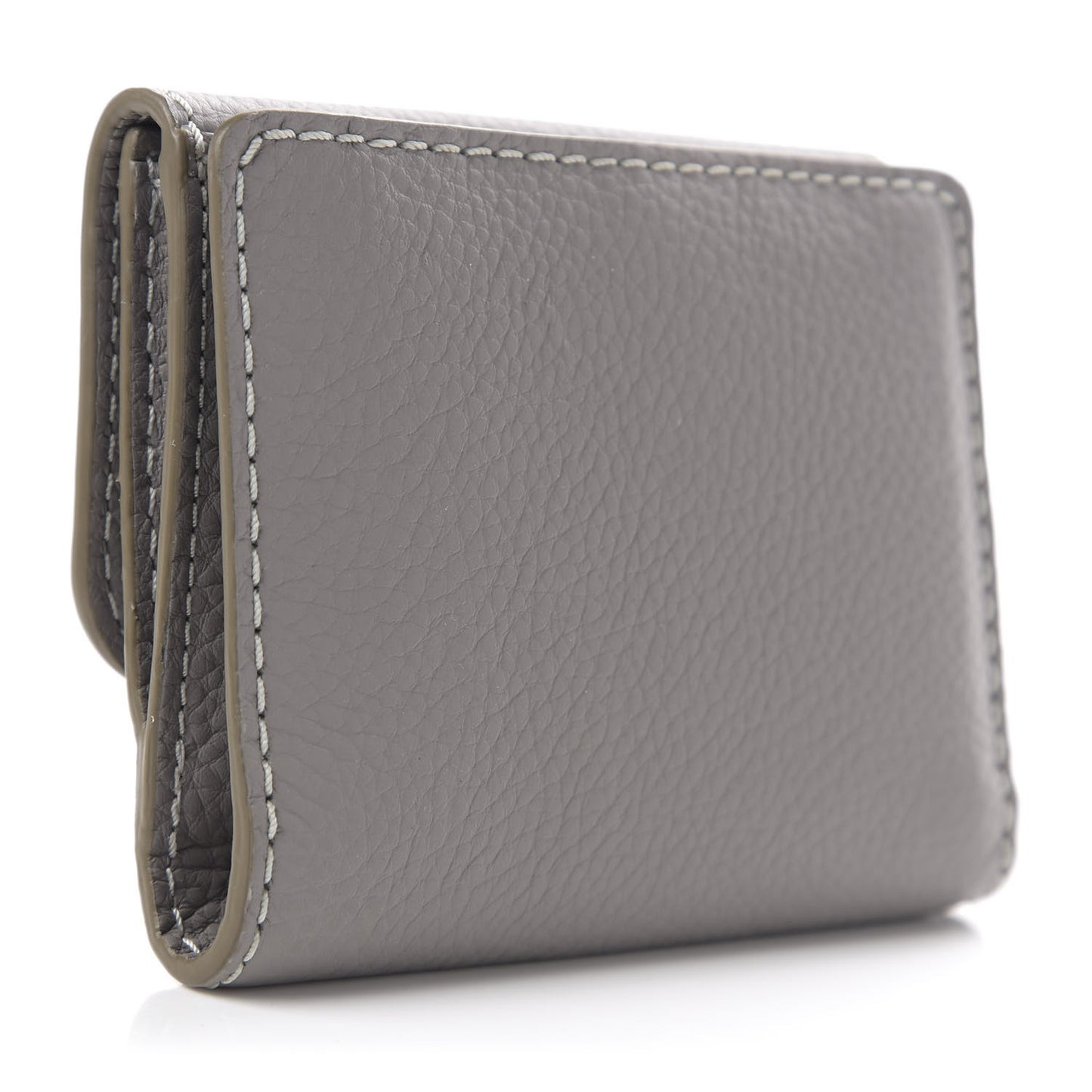 Grained Calfskin Marcie Square Wallet Cashmere Grey