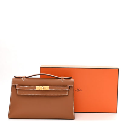 Hermes Swift Kelly Pochette Clutch Gold 8 of 8