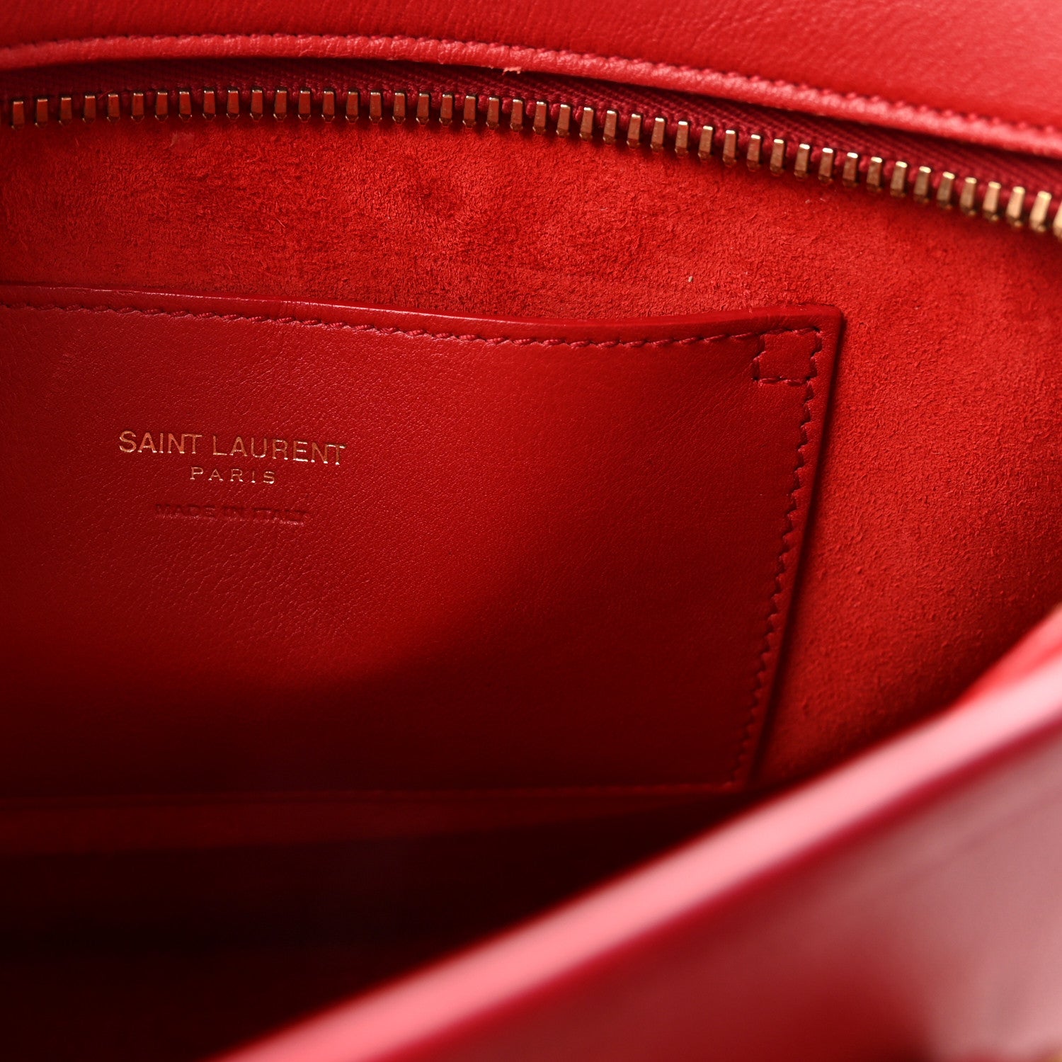 Saint Laurent Calfskin Baby Monogram Cabas Red 6 of 9