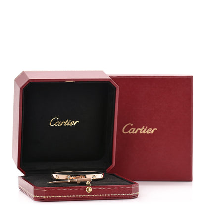 Cartier 18K Pink Gold 4 Diamond LOVE Bracelet 17 6 of 6