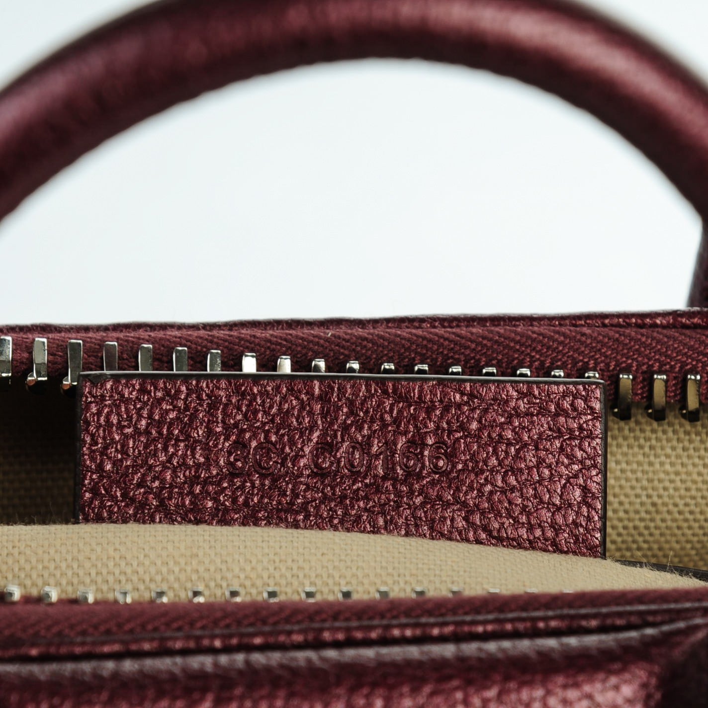 Givenchy Metallic Sugar Goatskin Mini Antigona Oxblood 7 of 7