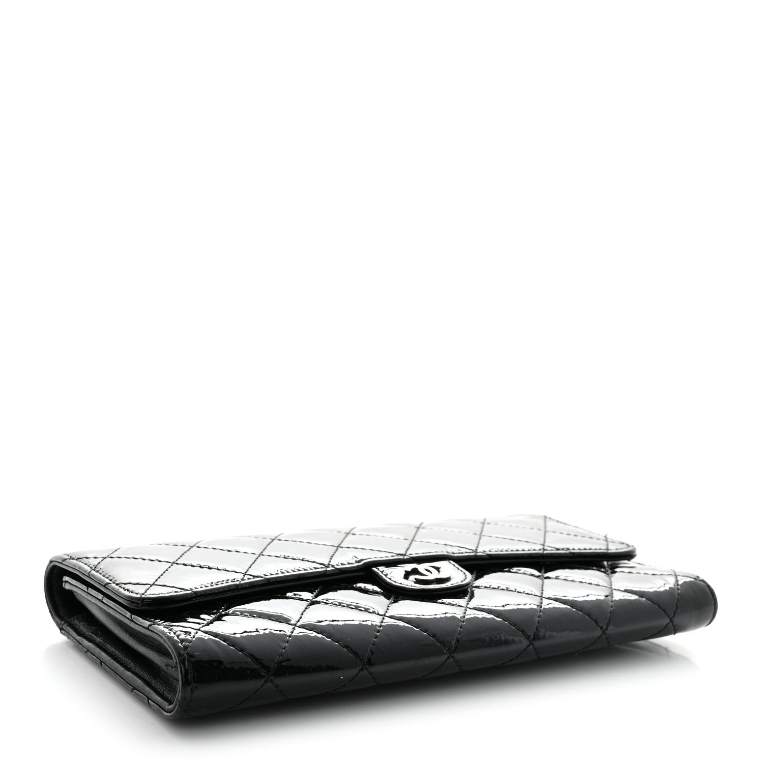 Chanel Patent Quilted Travel Wallet Black 5 of 14