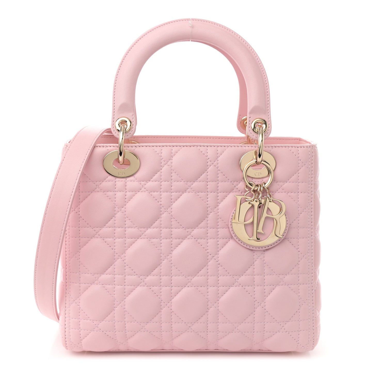 Lambskin Cannage Medium Lady Dior Light Pink