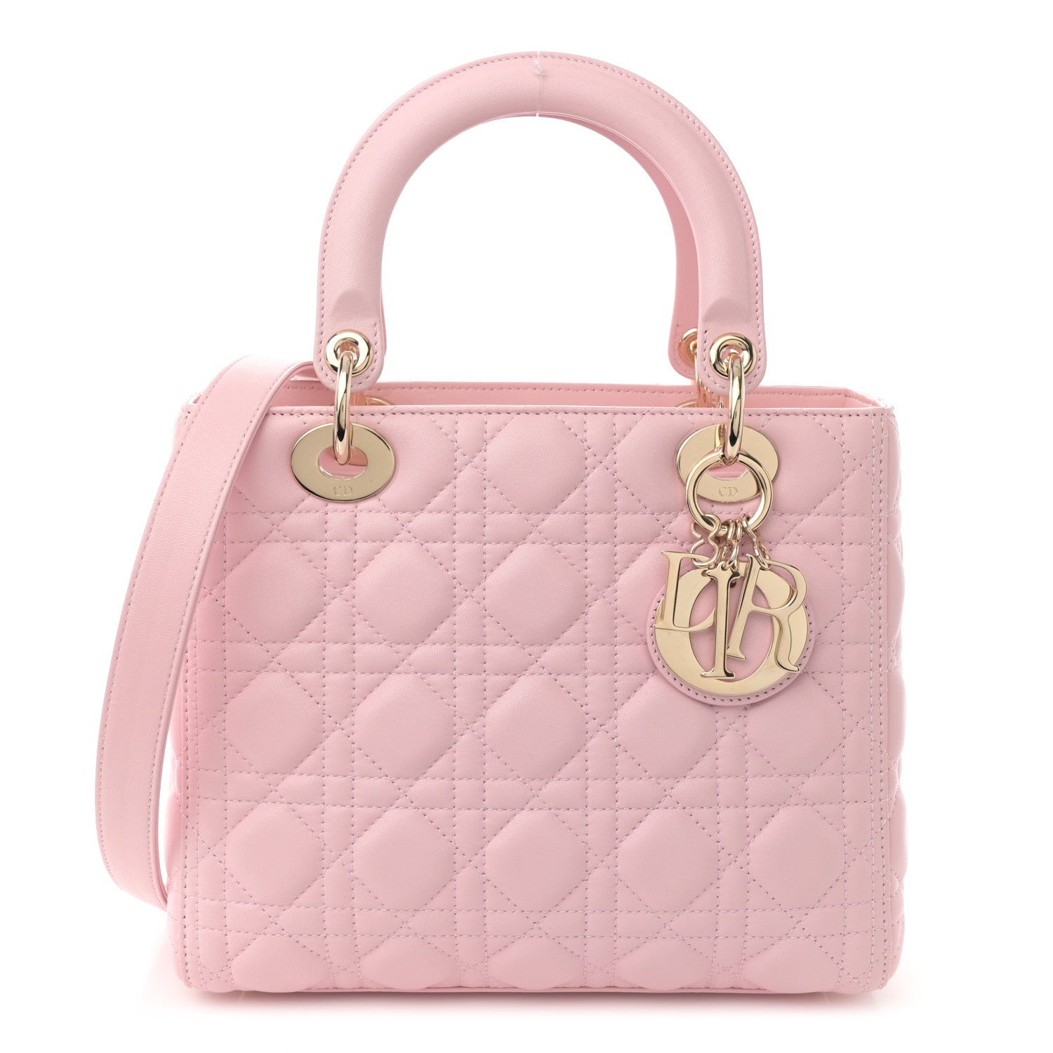 Christian Dior Lambskin Cannage Medium Lady Dior Light Pink 1 of 10