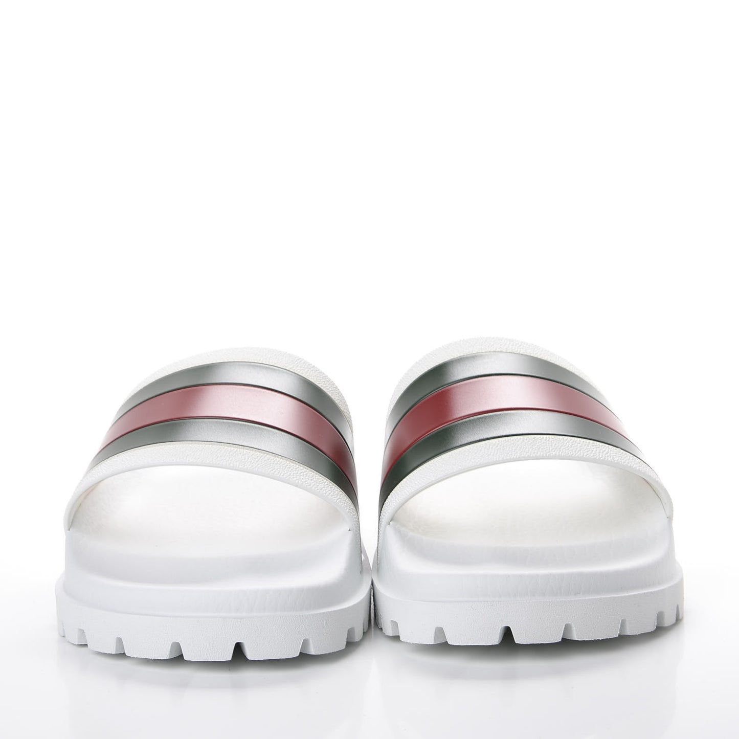 Rubber Web Mens Lug Sole Slide Sandals 9 Great White Green Red