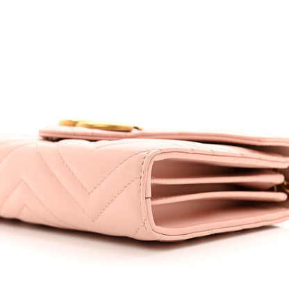 Gucci Calfskin Matelasse GG Marmont Chain Wallet Perfect Pink 10 of 10