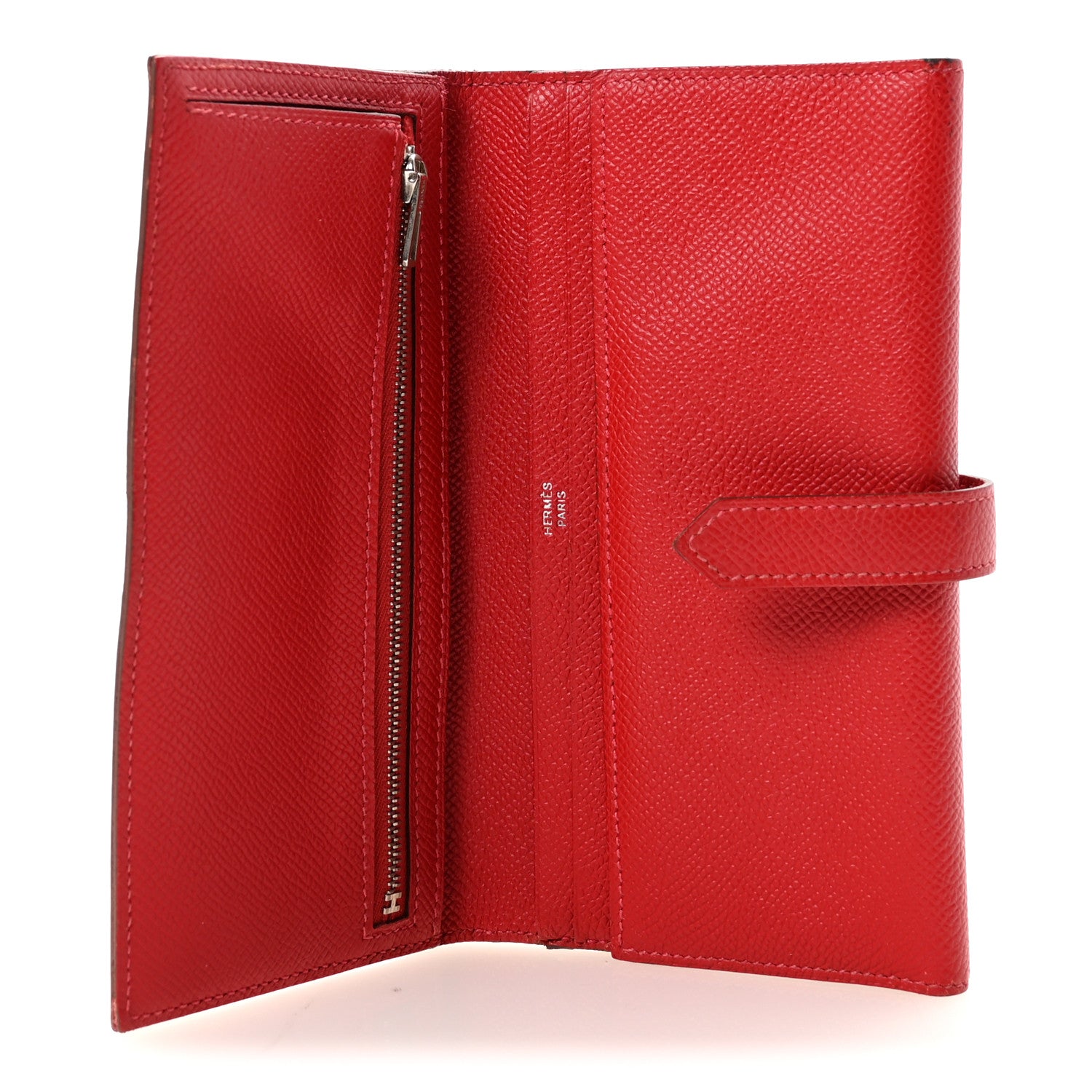 Hermes Epsom Bearn Gusset Wallet Rouge Casaque 5 of 6