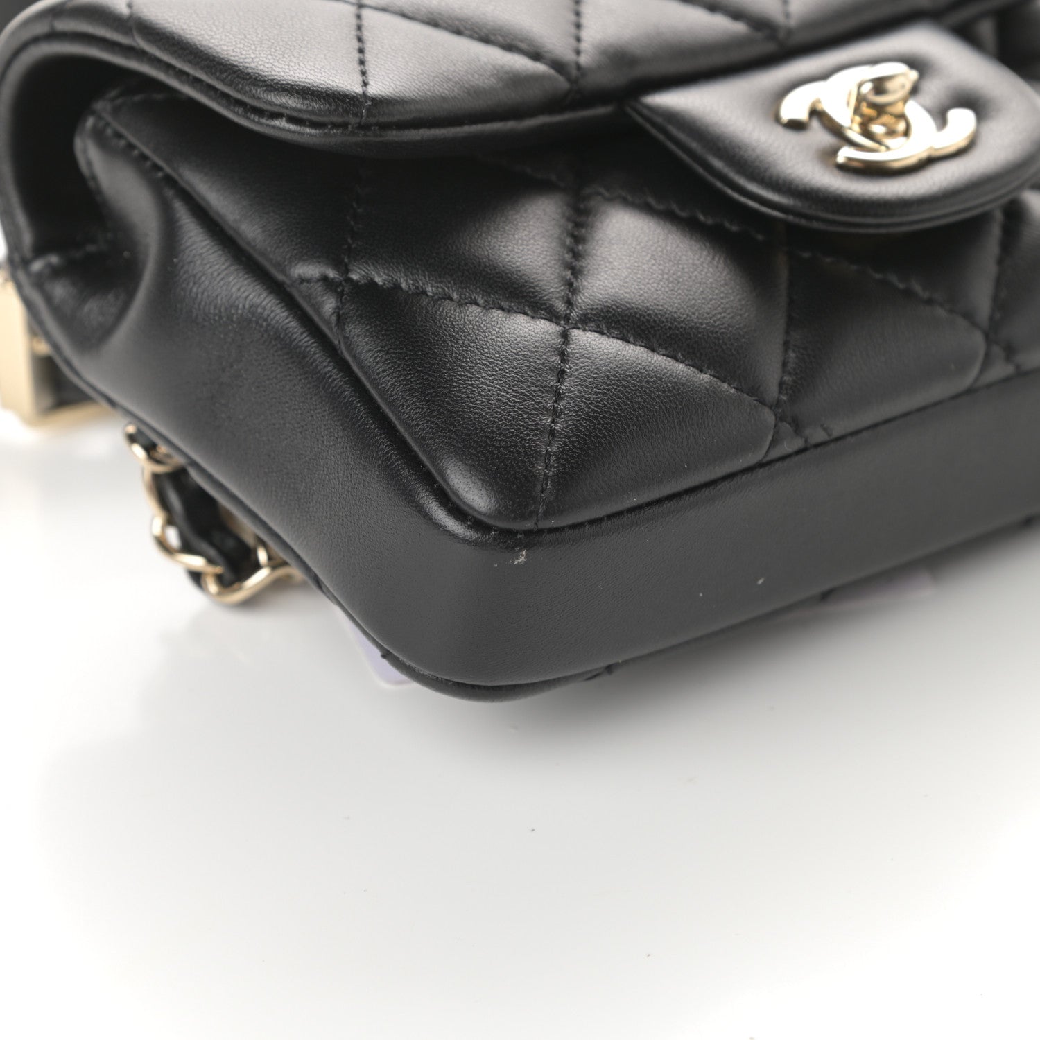 Chanel Lambskin Quilted Mini My Precious Waist Bag Black 8 of 9