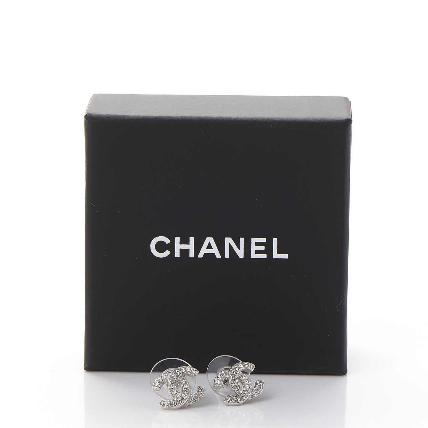 Crystal CC Earrings Silver