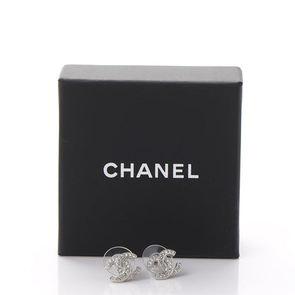 Chanel Crystal CC Earrings Silver 6 of 6
