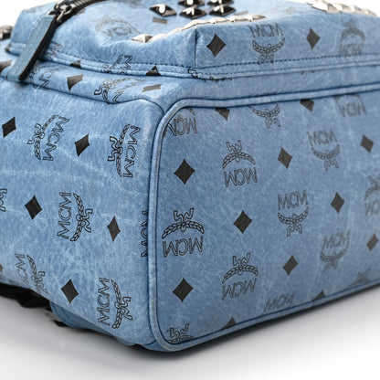 MCM Visetos Studded Small Stark M Backpack Blue 6 of 9