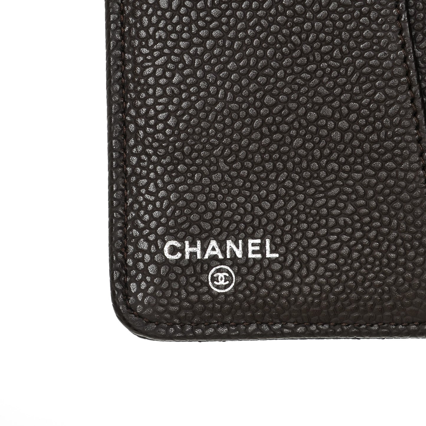 Caviar Quilted Medium Agenda Cover Dark Brown