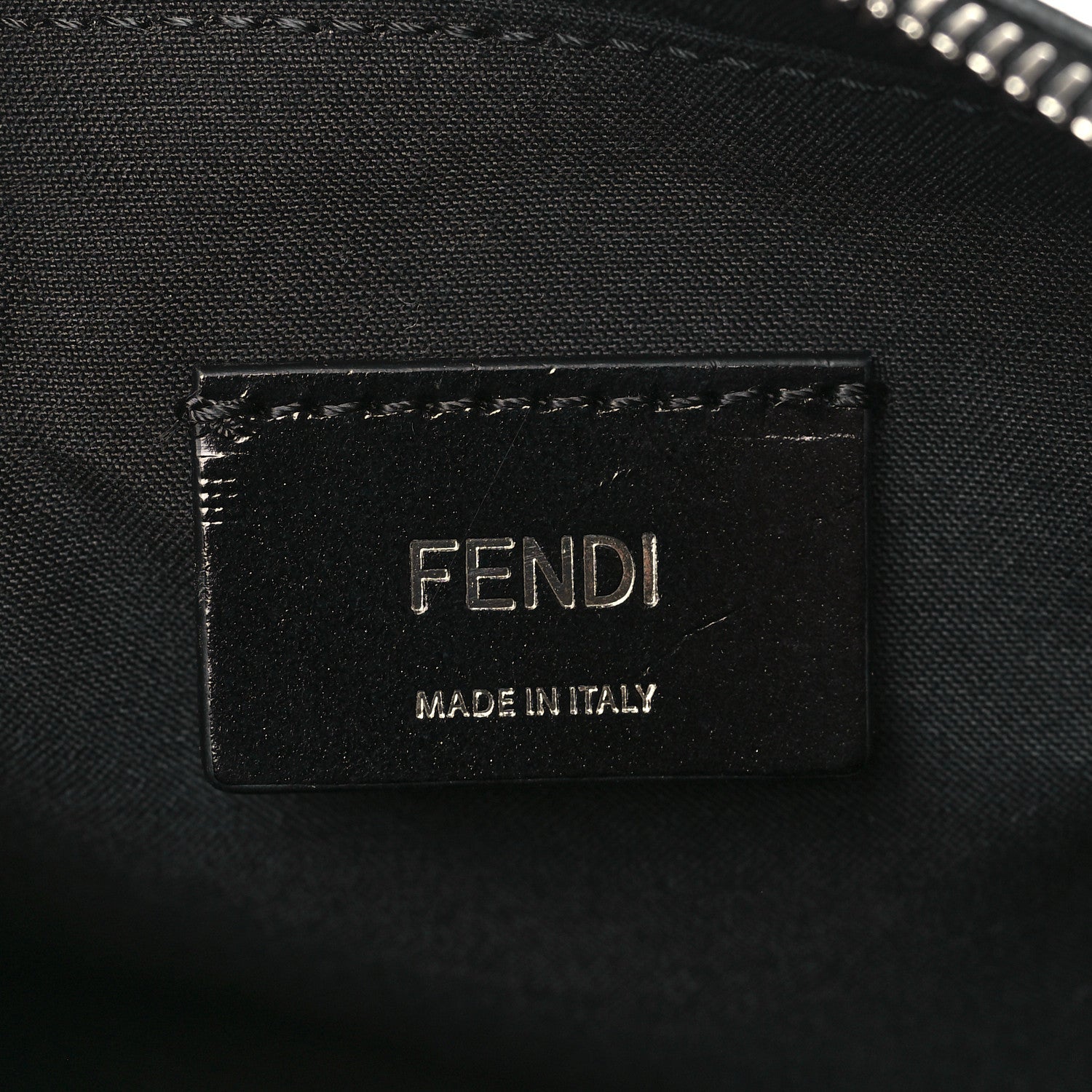 Fendi Glazed Fabric Vitello Liberty FF 1974 Diagonal Medium Camera Case Black Sunflower 6 of 9