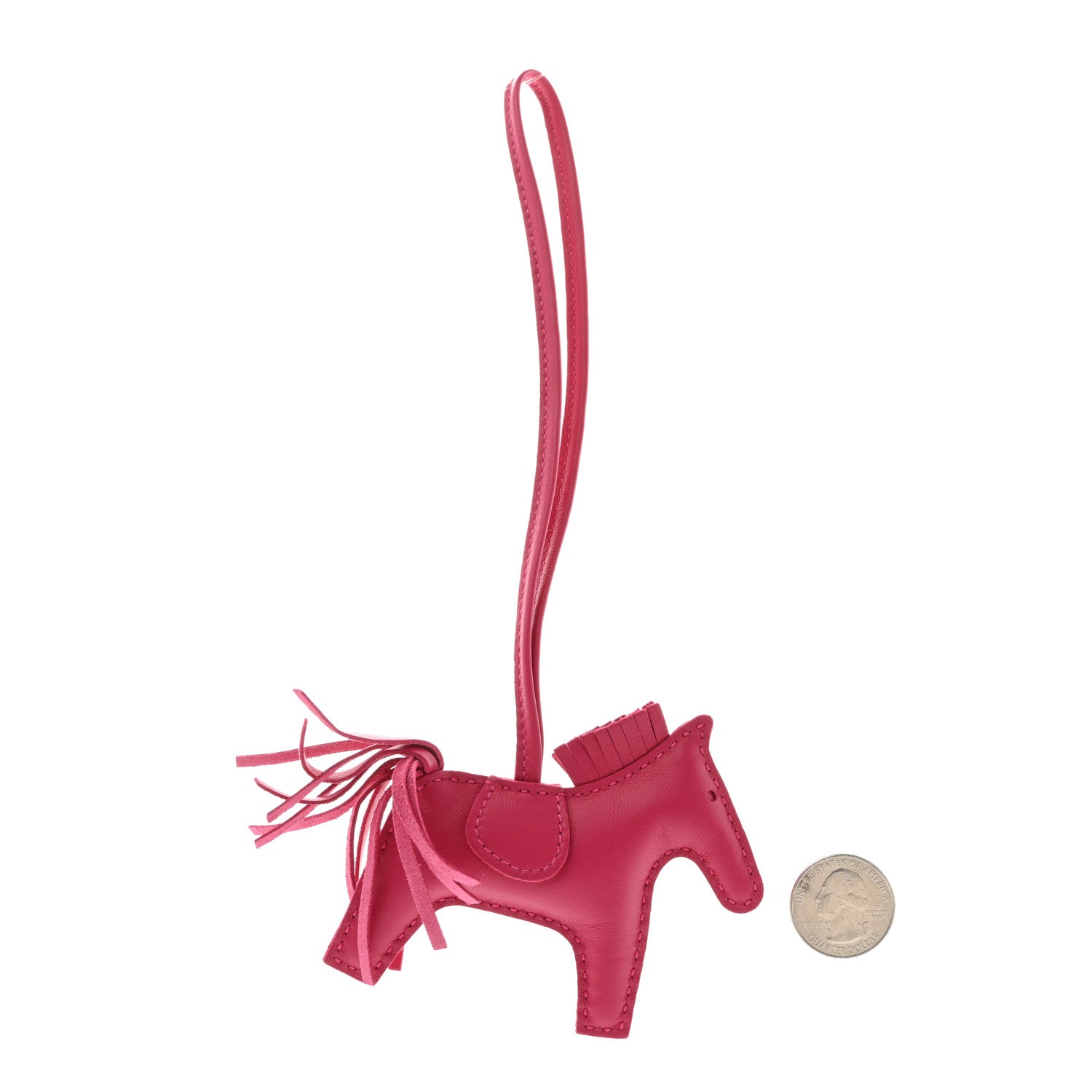 Hermes Milo Lambskin Grigri Rodeo Horse Bag Charm PM Rose Mexico 2 of 3