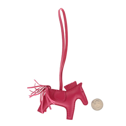 Hermes Milo Lambskin Grigri Rodeo Horse Bag Charm PM Rose Mexico 2 of 3