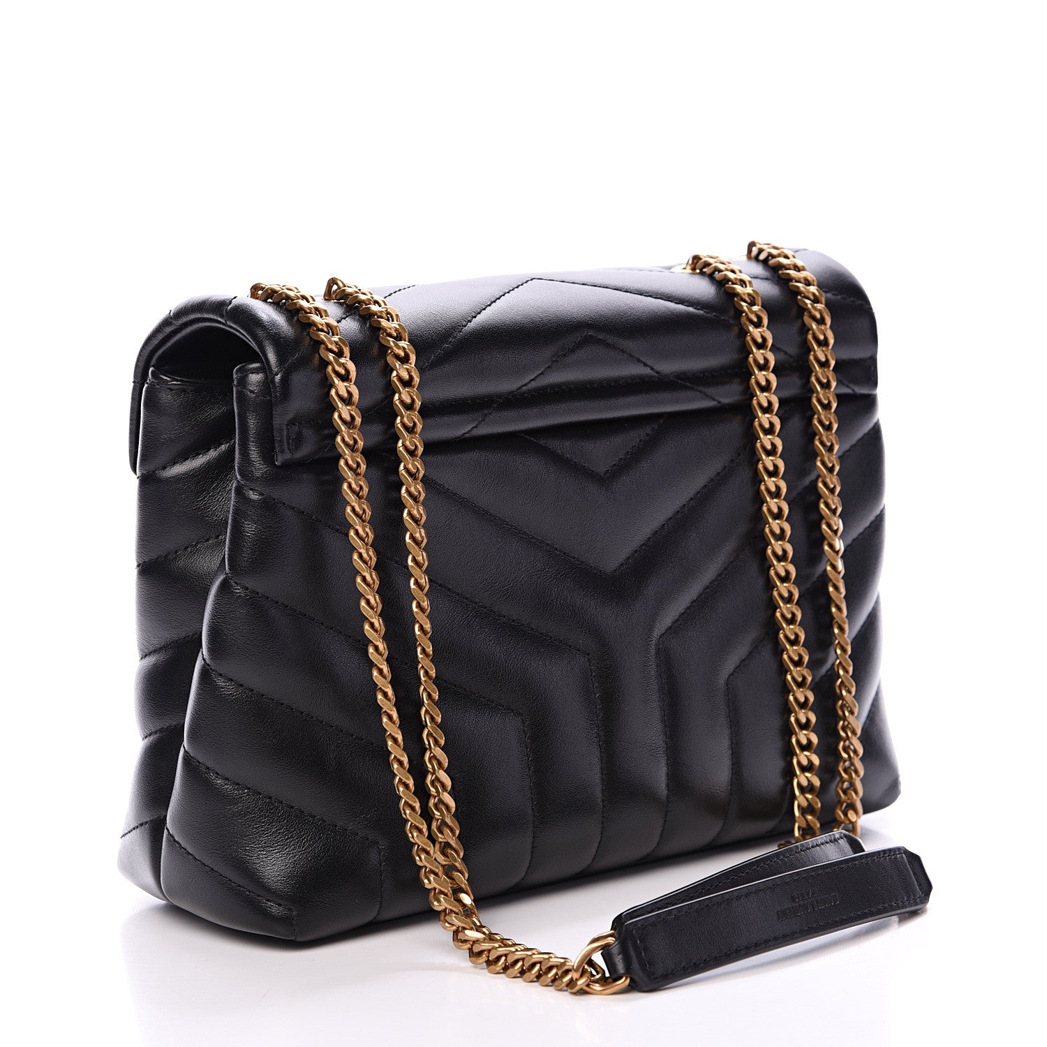 Saint Laurent Calfskin Y Quilted Monogram Small Loulou Chain Satchel Black 2 of 11