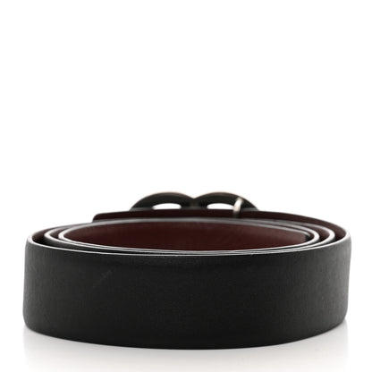 Chanel Calfskin CC Reversible Belt 85 34 Black Burgundy 2 of 5