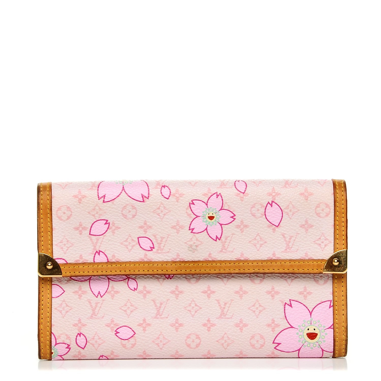 Louis Vuitton Monogram Cherry Blossom Porte Tresor International Wallet Pink 1 of 6