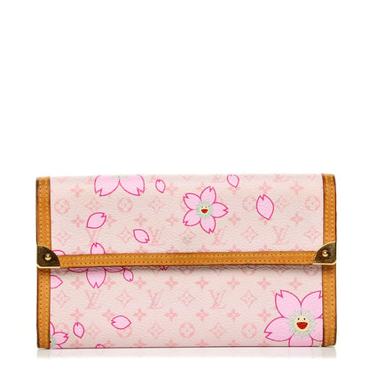 Louis Vuitton Monogram Cherry Blossom Porte Tresor International Wallet Pink 1 of 6