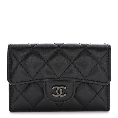 Chanel Lambskin Quilted Flap Card Holder Wallet So Black 1 of 11
