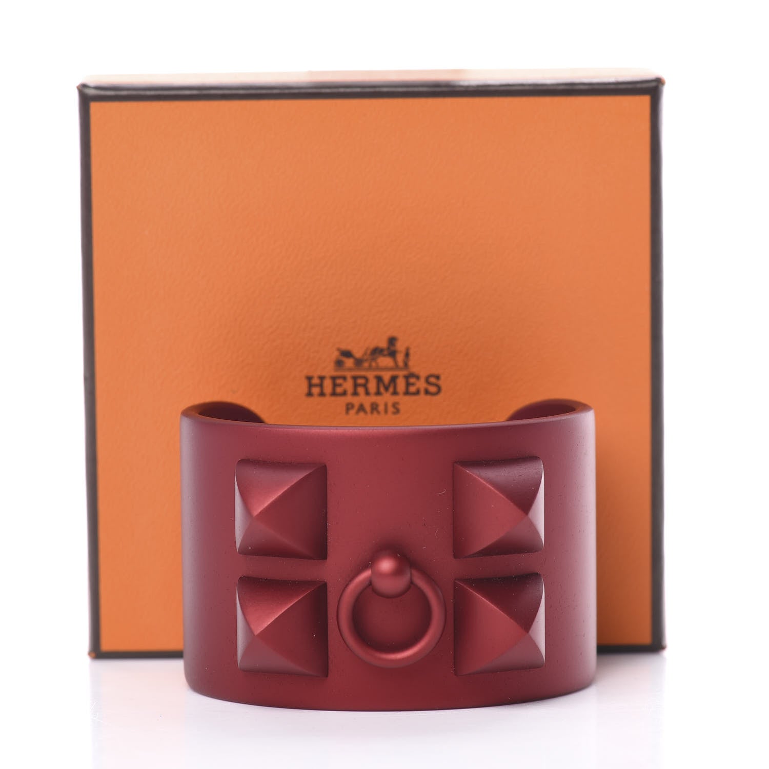 Hermes Aluminium Sunset Collier De Chien CDC Bracelet T2 Rouge H 4 of 4
