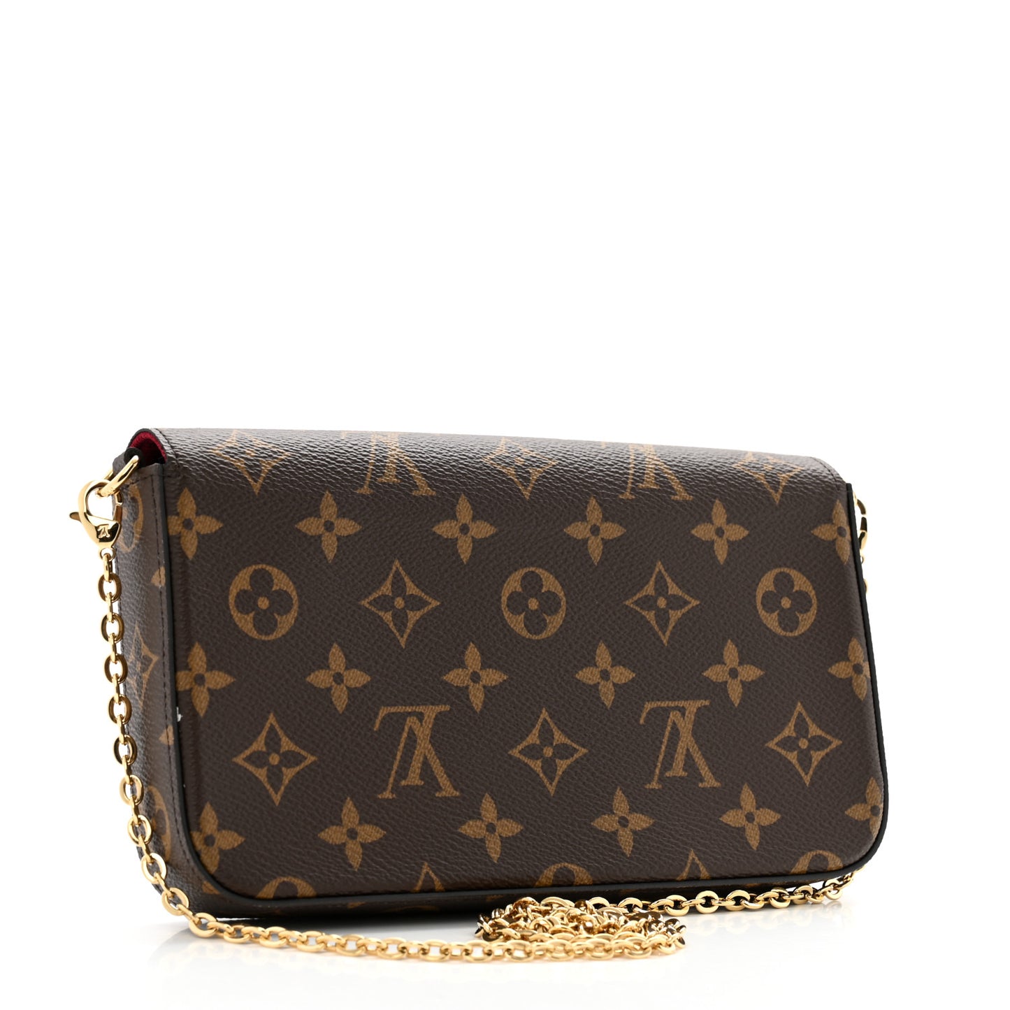 Monogram Pochette Felicie Chain Wallet Fuchsia