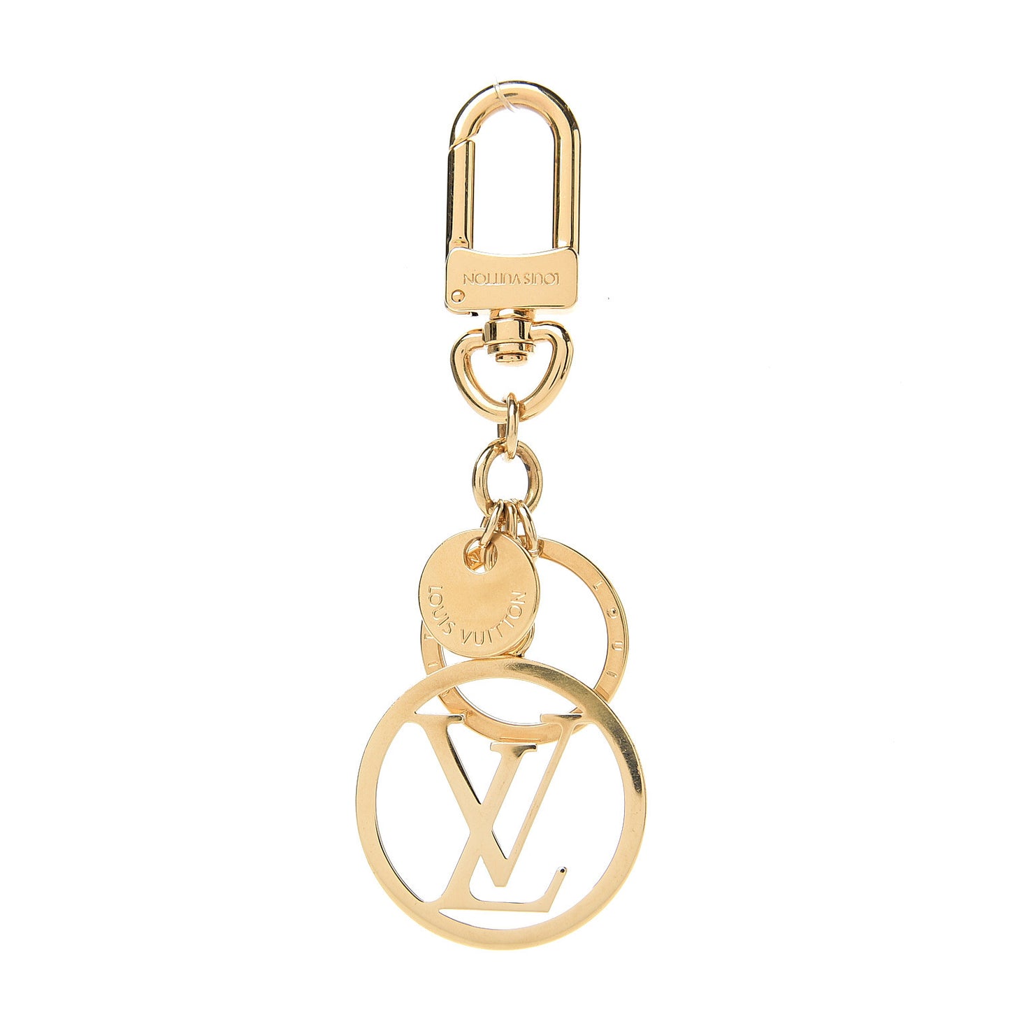 LV Circle Bag Charm Key Holder Gold