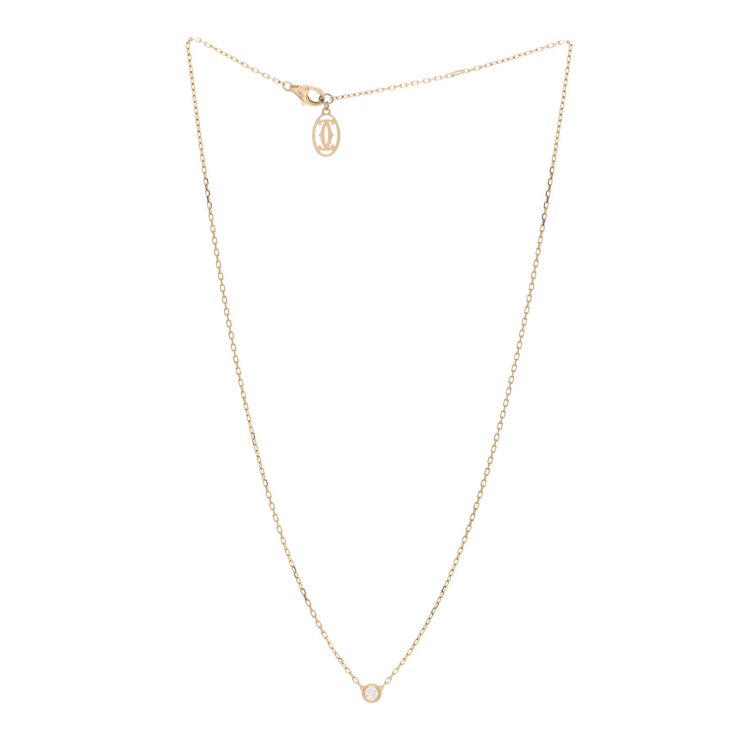 Cartier 18K Yellow Gold Diamond SM D'Amour Pendant Necklace 3 of 4