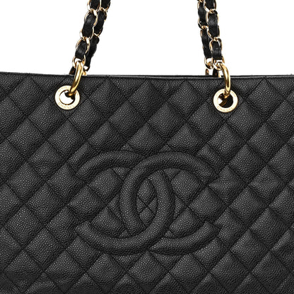 Chanel Caviar Quilted XL Grand Shopping Tote GST Black 7 of 9