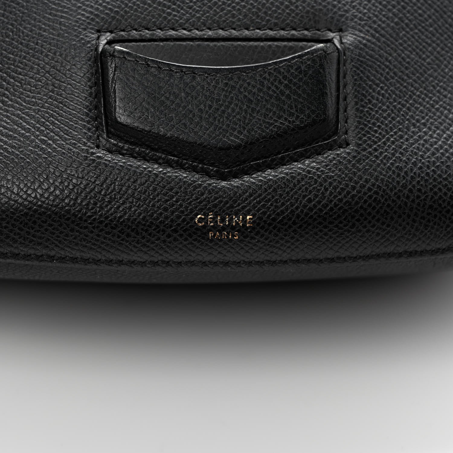 Celine Grained Calfskin Medium Trotteur Black 6 of 11