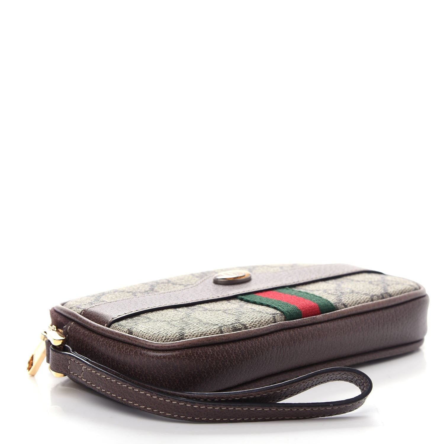 Gucci GG Supreme Monogram Ophidia Phone Case Wristlet Brown 4 of 6