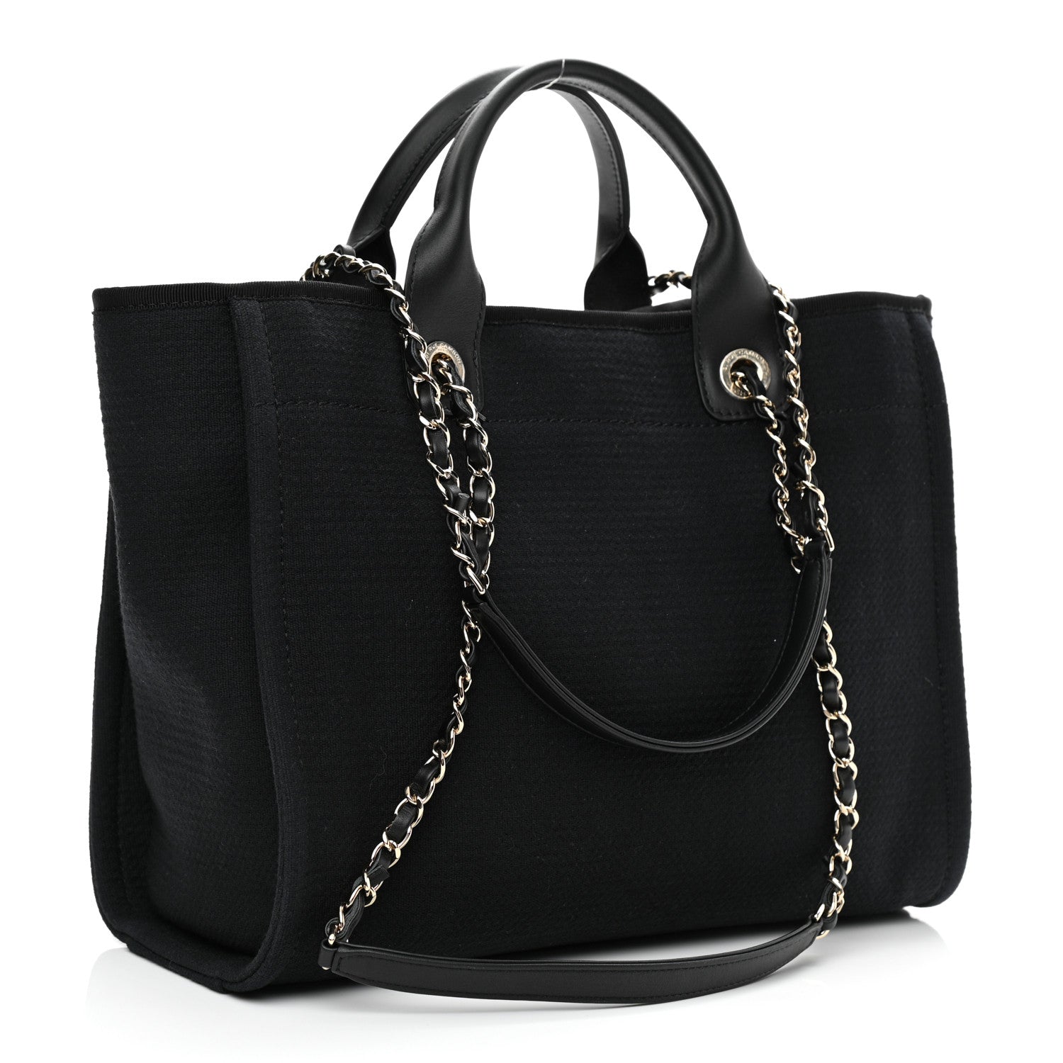 Chanel Mixed Fibers Small Deauville Tote Black 4 of 11