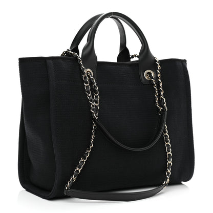 Chanel Mixed Fibers Small Deauville Tote Black 4 of 11