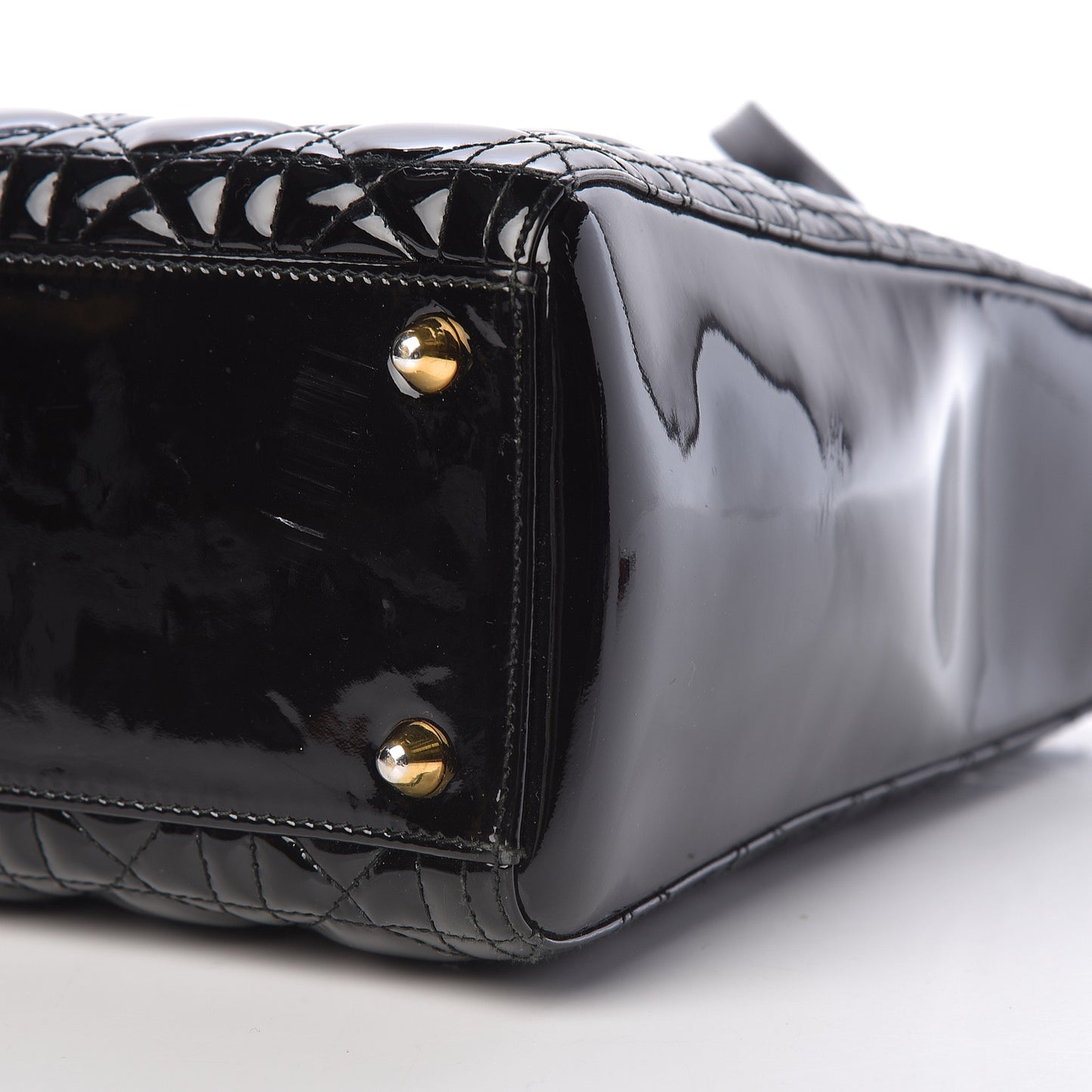 Patent Cannage Large Lady Dior Black