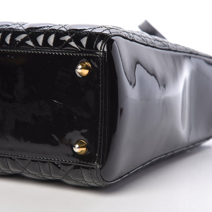 Christian Dior Patent Cannage Large Lady Dior Black 10 of 11