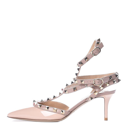 Valentino Garavani Patent Rockstud Ankle Strap 65mm Pumps 37 Water Rose Poudre 1 of 5
