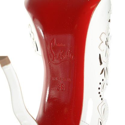 Christian Louboutin Patent Calf Beloved Laser Cut 100 Pumps 36 White 6 of 7
