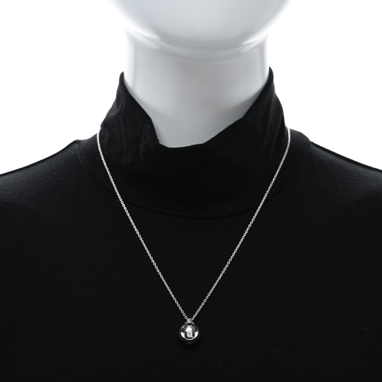 Tiffany Sterling Silver 12.75mm HardWear Ball Pendant Necklace 2 of 4