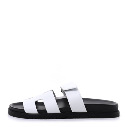 Hermes Calfskin Womens Chypre Sandals 39 White 1 of 9